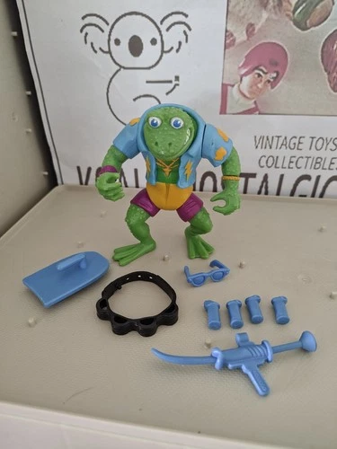 Vintage TMNT Ninja Turtles Figure Genghis Frog 1989 Complete