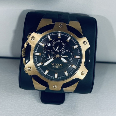 Invicta Signature Men's Quartz Chronograph Date 100m Black Dial Gold Case