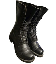Vtg Corcoran Jump Boots 5M 1515 Black Leather 10" Made in USA