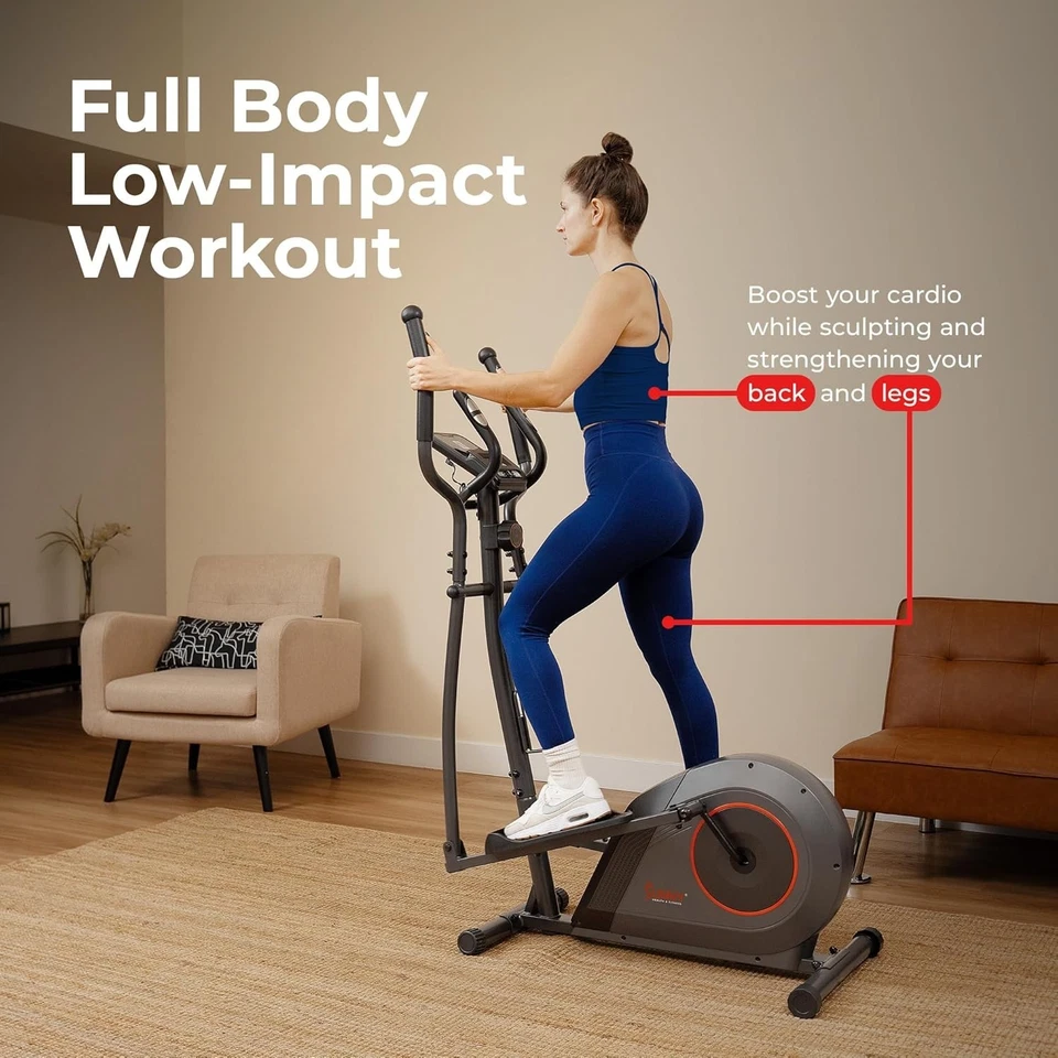 Elliptical Trainer Magnetic Resistance Home Gym Low-Impact Cardio Indoor - Image 4 of 4