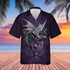 Purple Dragon Aloha Cool Design  Aloha Hawaiian Shirt