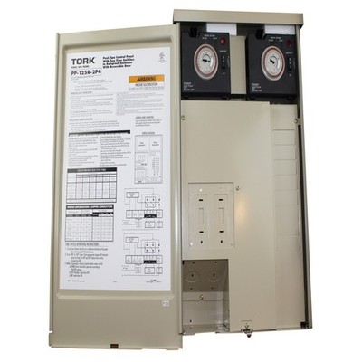 TORK NSI PP-125R-2P4 PP-125R 120A POOL SPA CONTROL PANEL W/ 2  TIME CLOCKS
