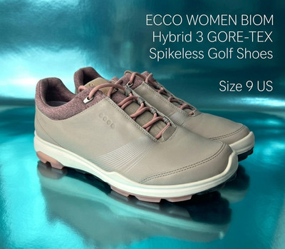 ECCO WOMEN BIOM Hybrid 3 GORE TEX Spikeless Golf Shoes, EU 40, BEIGE US Size 9