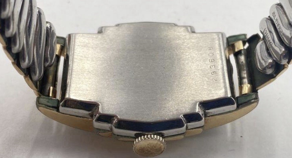 Vtg Benrus Shockproof Small Second Rectangle Gold… - image 3