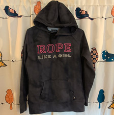 Hooey Women's S Black Pullover Hoodie Graphic Print Pockets Western Rodeo