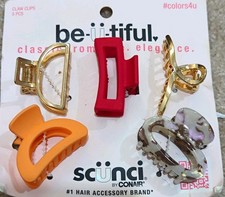 sc nci Mini Hair Claw Clips 5pc 2 in Multicolor Plastic/Metal With Teeth
