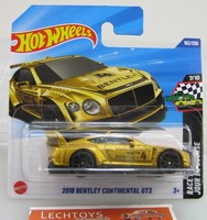 Hot Wheels 1:64, 162/250, 2018 Bentley Continental GT3, Gold, Race Day 2025, Mib