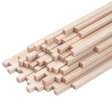 Balsa Wood Sticks, Balsa Wood Strips, Square Wooden Dowels for Crafts, 3/16" X 1