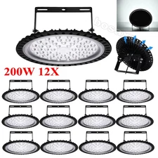 12x 200W UFO LED High Bay Light Shop Lights Warehouse Commercial Lighting Lamp