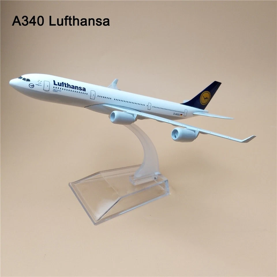 Modello Aereo Lega Die-Cast 1:400 Collezione 16cm Airbus A340 Lufthansa Airlines - Immagine 4 di 4