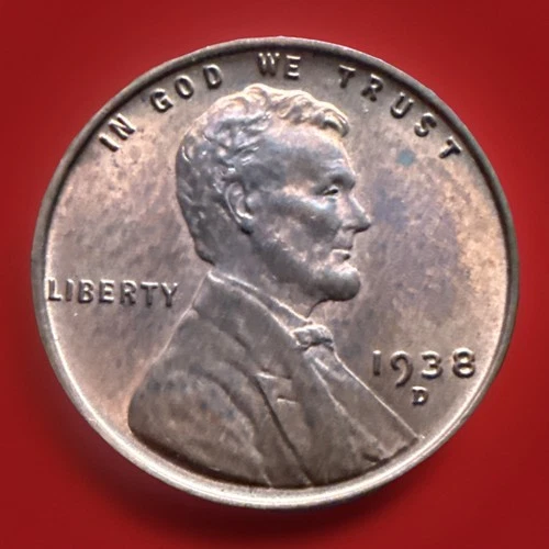 1938-D RB BU Lincoln Cent * Actual Coin * FAST SHIPPING 710