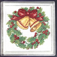 Craftways Counted Cross Stitch Trivet Kit Christmas Wreath NIP
