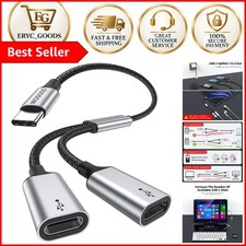 Durable USB C to Dual USB C Female Adapter - 2 Ports for Seamless Data Transfer