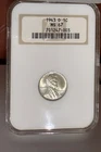 1943 D Steel Penny. NGC MS67.
