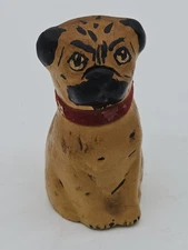 Vintage Hand Painted Bulldog Sculpture Figurine Miniature Art Dog 