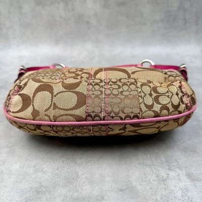 COACH 3680 Y2K Vintage Patchwork Hobo Shoulder Bag Pink Canvas