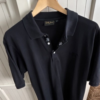 Bobby Jones Black Men's Polo Shirt Size L Short Sleeve Button