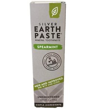 Redmond Earthpaste Spearmint Non-Fluoride Toothpaste w/ Silver 4oz BB 01/2027
