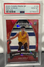 2020 Panini Prizm DP DENI AVDIJA #100 RC Red Ice Global Prospect Wizards PSA 10