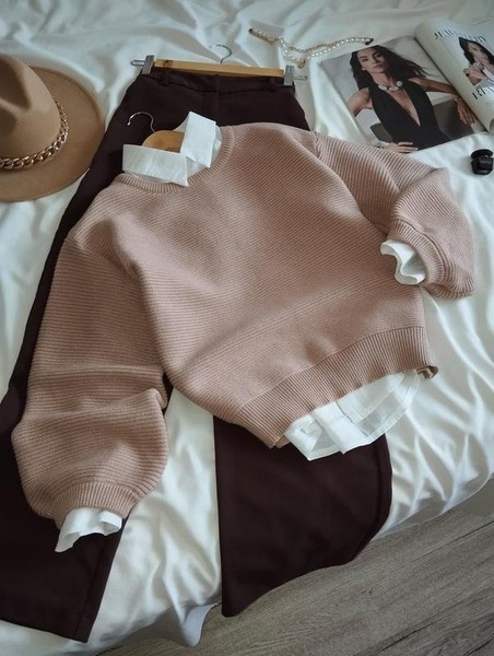 Women Billy J Sweater Beige Viscose L