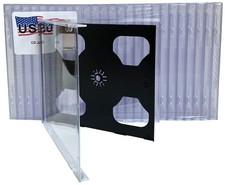 USDISC CD Jewel Cases Standard 10.4mm, Double 2 Disc Black Lot