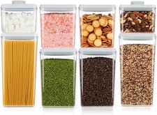 8 Pcs Pop Food Storage Containers Airtight Food Storage Containers Set W/ Lids