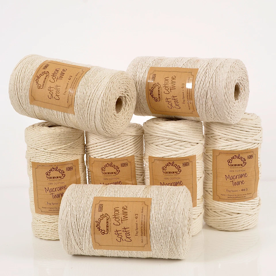 QUALITY EVERLASTO NATURAL COTTON MACRAME TWINE STRING 1MM 2MM 3MM 4MM 5MM 7MM