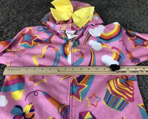 Rubies JoJo Siwa Costume Girls Small Pink One Piece Hooded Outfit With Bow - Picture 8 of 16