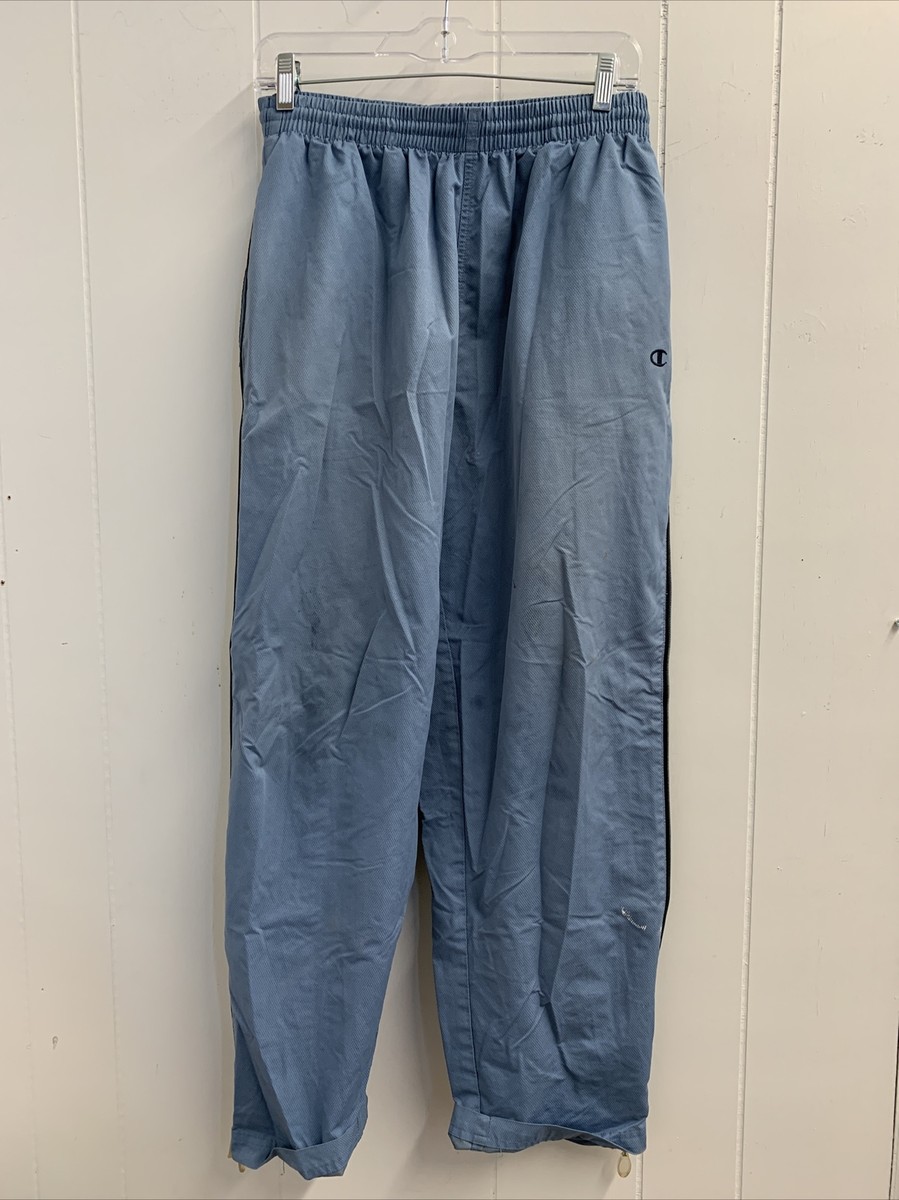 Champion Sweatpants Mens Size Medium Athletic Wear Active Zip Sides Joggers  Blue