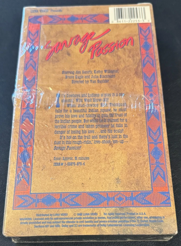 SAVAGE PASSION (VHS, 1990) - Originally Released in 1969 as THE RAMRODDER - RARE - Image 2 of 4