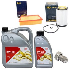 Motoröl Filter Set 0W-20 6 Liter + Ölablassschraube für Skoda Superb VW Passat