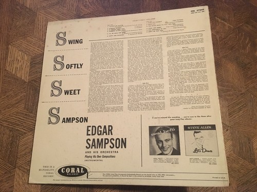 EDGAR SAMPSON - Swing Sweet Sampson ~CORAL 57049 {orig} (his compositions) RARE - Picture 2 of 7