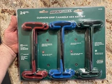 24pc. Masterforce Cushion Grip T-Handle Hex Key Set SAE/METRIC/TORX
