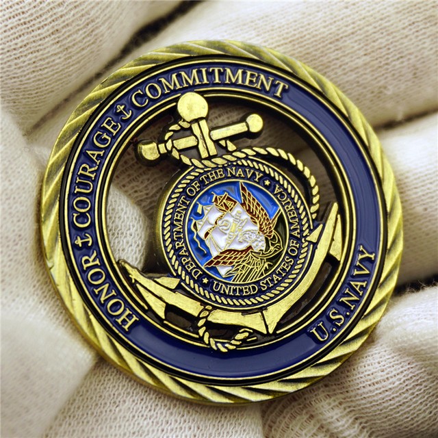 US Military Navy Honor Courage Commitment CHALLENGE Coin Collectible