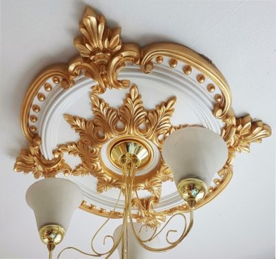 Gips Decke Roségold viktorianisches Blumenblatt 720 mm/28'' handgefertigt CR7G