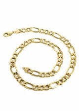 18K Gold Filled 16" - 32" 4mm Figaro Chain Necklace, Tarnish-Resist Nickel-Free