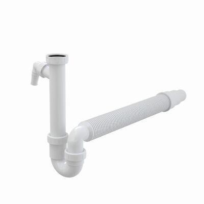 QLS Siphon 2 Kammer Manuell, Abflussgarnitur Ablauf Überlauf