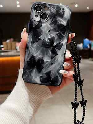 Handyhülle Schmetterling Batik Kette mit transparentem Stoff passt iPhone Galaxy Redmi