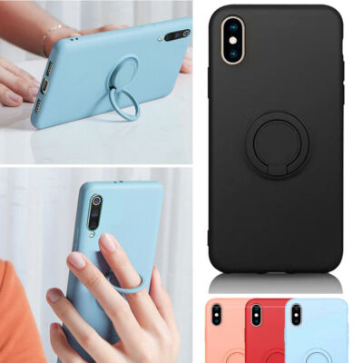 Neu Gorilla Tech Ultra Slim Stoßfeste Hülle Silikon Cover mit Ring Grip Ständer