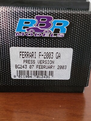 BBR 1/43 Ferrari F2003-GA Press Version 7 February 2003 100/300 | eBay