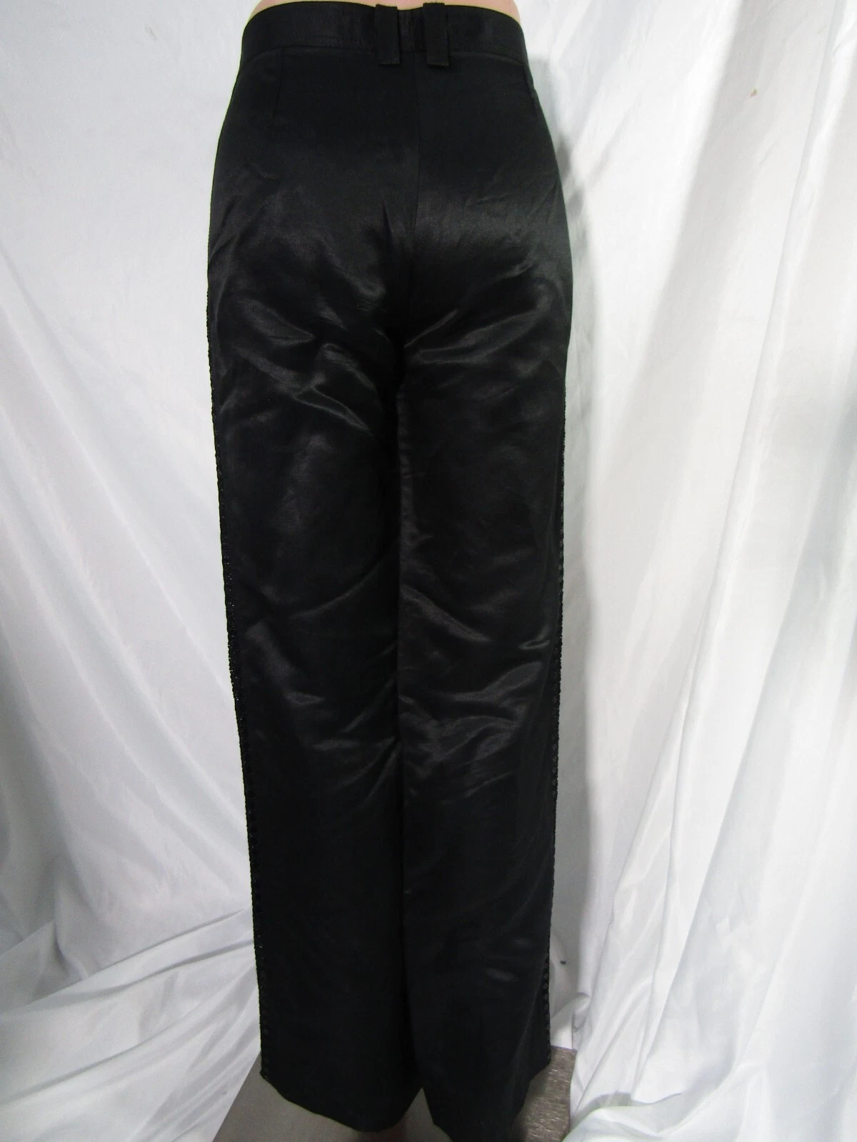 Pantalone Versace nero pizzo dettaglio paillettes taglia 42