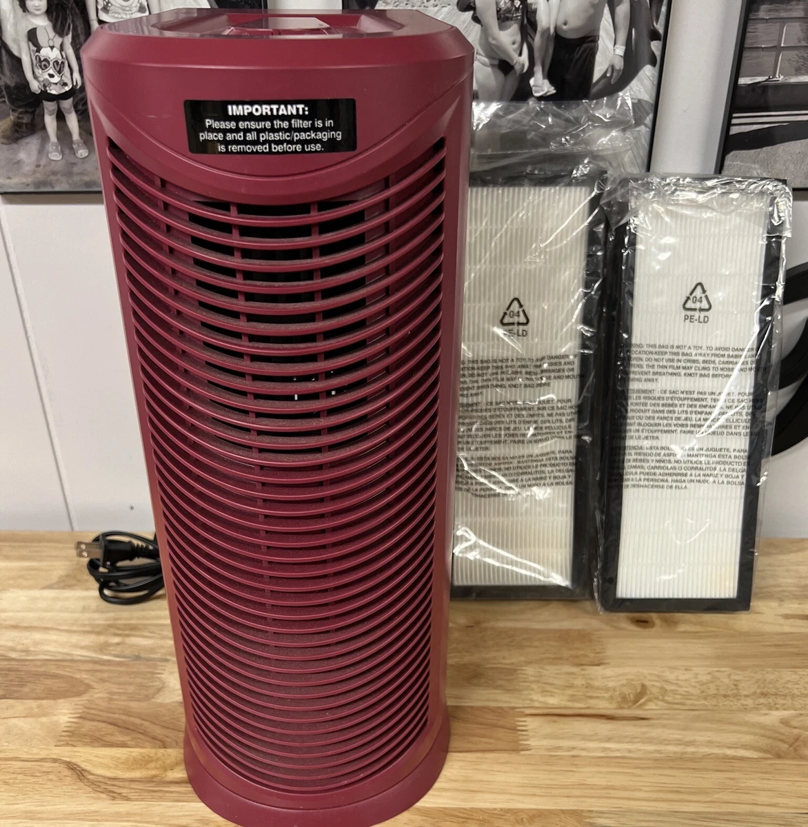 Oreck Air Tower Purifier with HEPA Filtration WK17002QPC Red With Two Filters