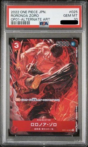 PSA10 One Piece Card Japanese Roronoa Zoro SR Parallel OP01-025