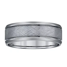 Triton Men's 8mm Tungsten Textured Wedding Band Ring - Size 7