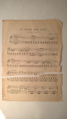Rank & File Rare Antique Sheet Music Gustave Lange 1907 Military March Piano - Picture 8 of 9