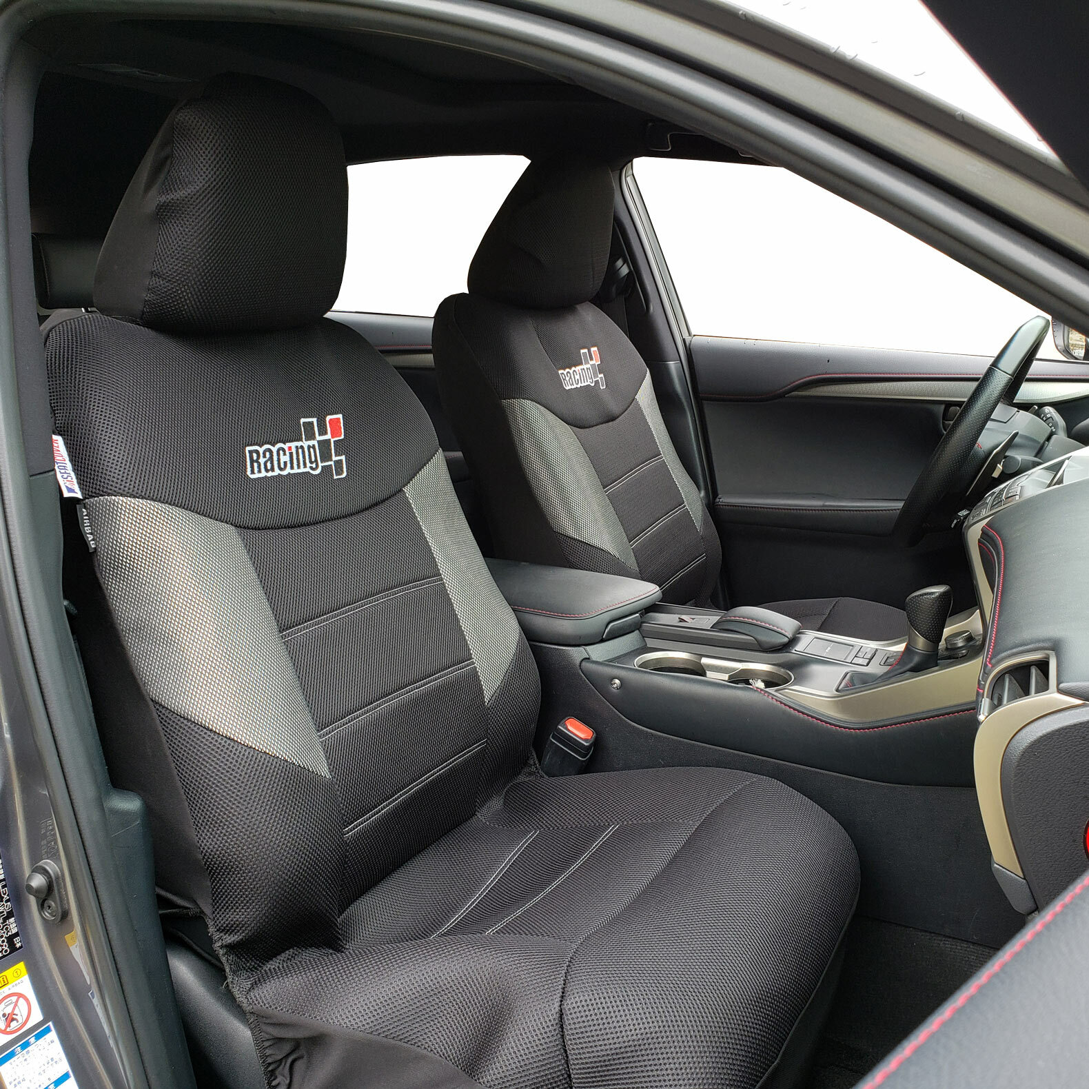 Carbon Black Airflow Mesh Full Set Seat Covers For TRD Dual Cab