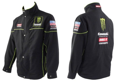 NUOVO Ufficiale BIKE IT MONSTER ENERGY KAWASAKI DRT Team Paddock Leggero  Giacca | eBay