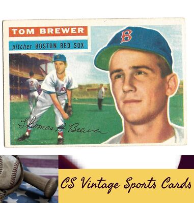 1956 Topps #34a Tom Brewer White Back