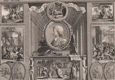 1795 Rare Engraving Eustache Le Sueur Painter Baroque Painting