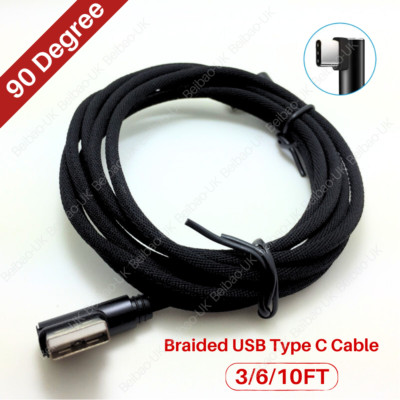 3/6/10ft 90 Degree Angle Fast Charging Cable Rapid Charger Charge Sync Data Cord
